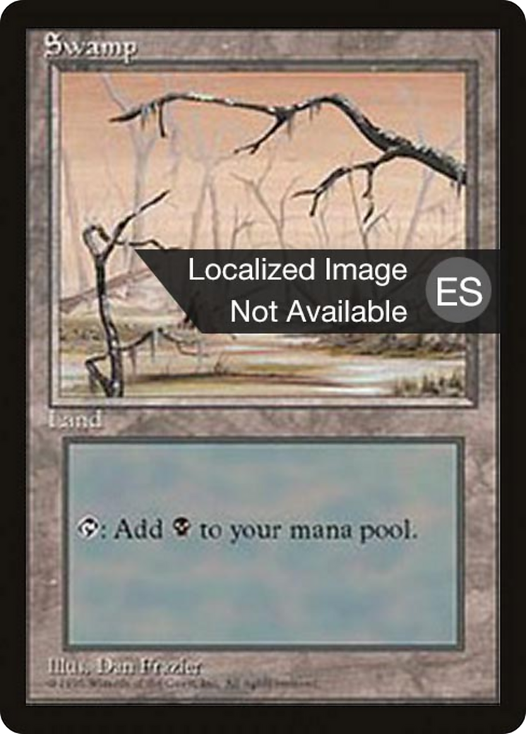 Swamp (B) (4BB-190) - Fourth Edition Foreign Black Border