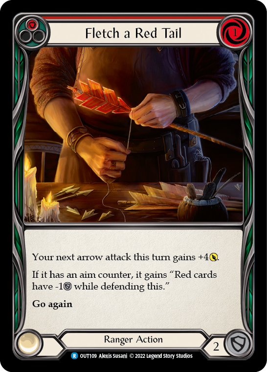 Fletch a Red Tail (Red) [OUT109] (Outsiders)  Rainbow Foil | The CG Realm