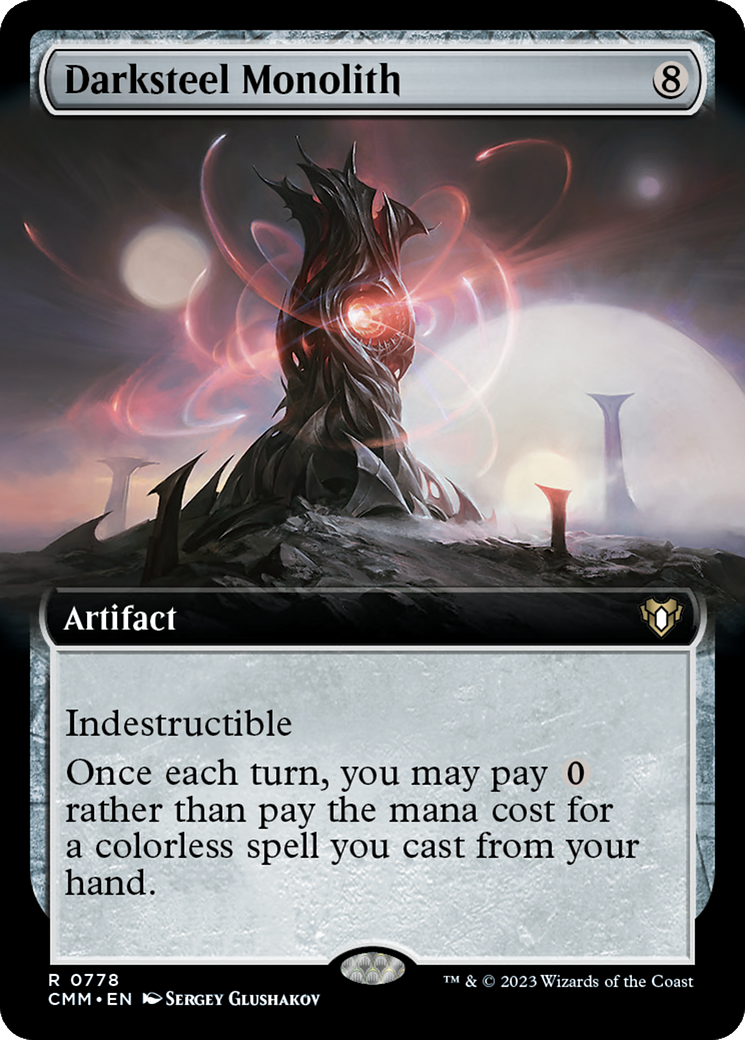 Darksteel Monolith (Extended Art) [Commander Masters] | The CG Realm