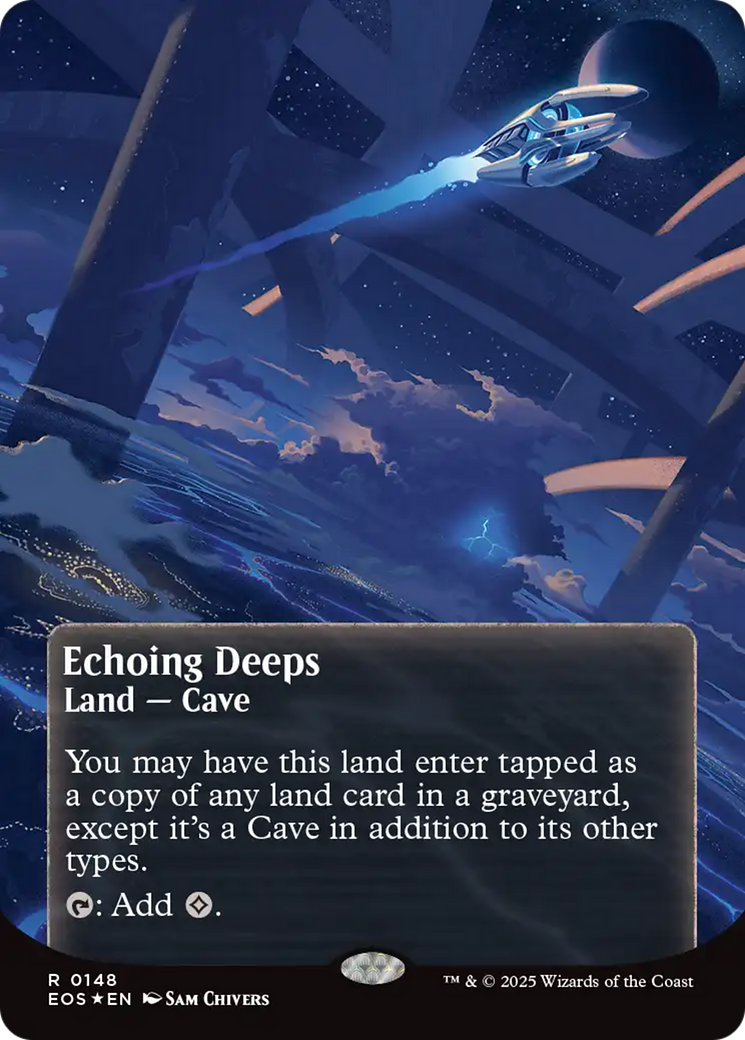 Echoing Deeps (0148) (Borderless) (Galaxy Foil) [Edge of Eternities: Stellar Sights] | The CG Realm