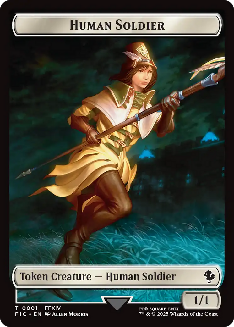 Human Soldier // Hero (0033) Double-Sided Token (Surge Foil) (FIC-1 // 33) - Commander: FINAL FANTASY Foil
