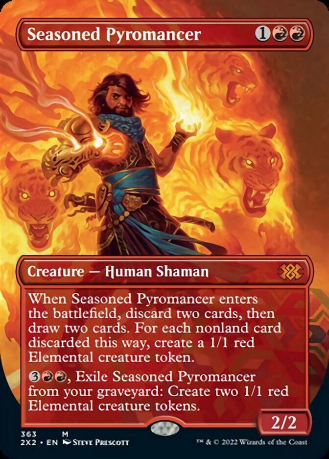 Seasoned Pyromancer (Borderless Alternate Art) [Double Masters 2022] | The CG Realm