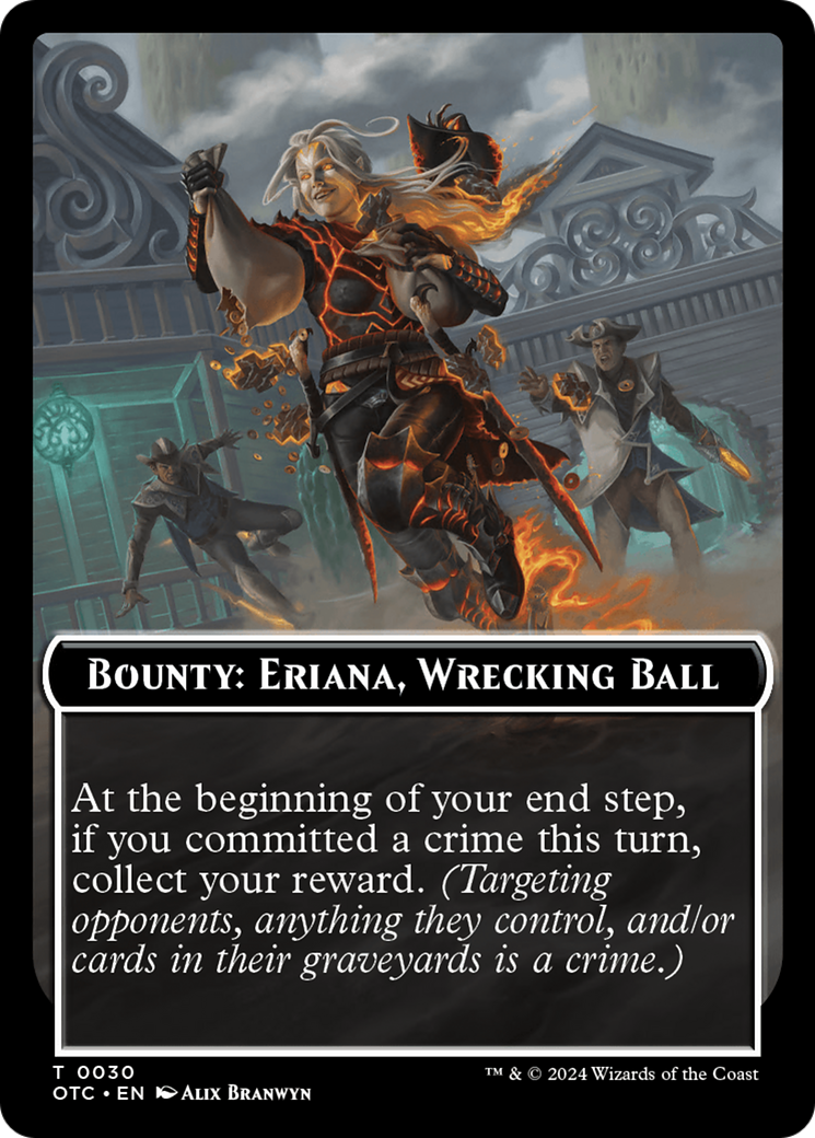Bounty: Eriana, Wrecking Ball // Bounty Rules Double-Sided Token [Outlaws of Thunder Junction Commander Tokens] | The CG Realm