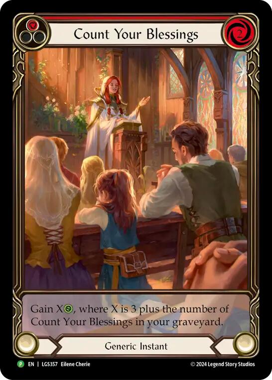 Count Your Blessings (Red) (Rainbow Foil) [LGS357] (Promo)  Rainbow Foil | The CG Realm