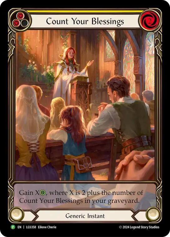 Count Your Blessings (Yellow) (Rainbow Foil) [LGS358] (Promo)  Rainbow Foil | The CG Realm