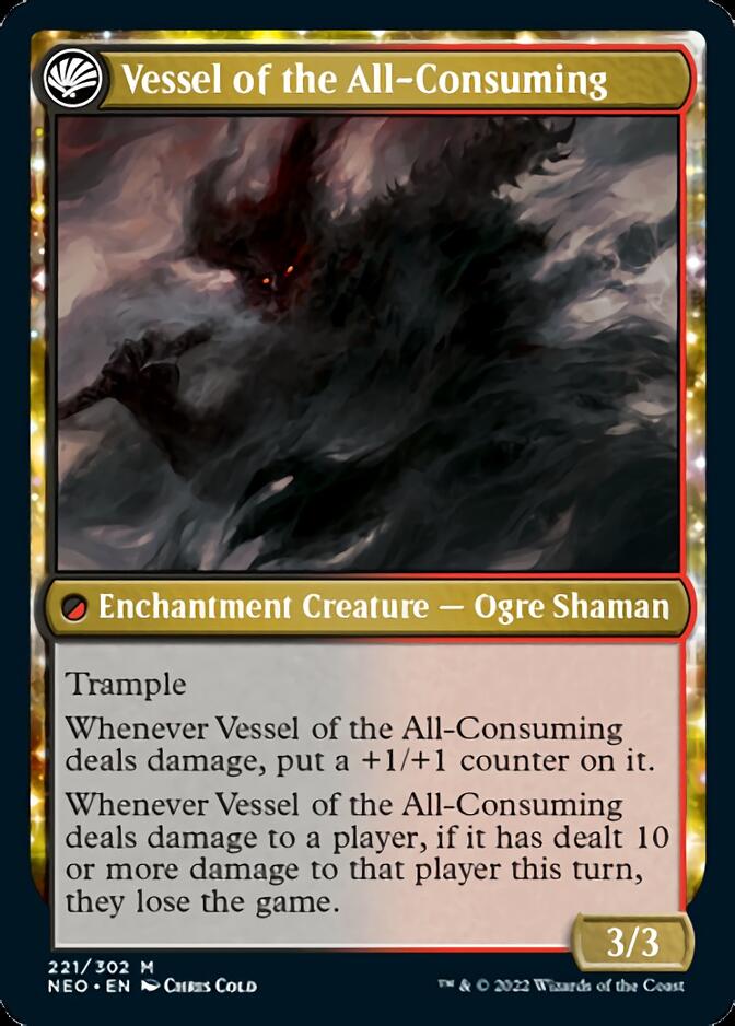 Hidetsugu Consumes All (NEO-221) - Kamigawa: Neon Dynasty: (fandfc, enchantment)