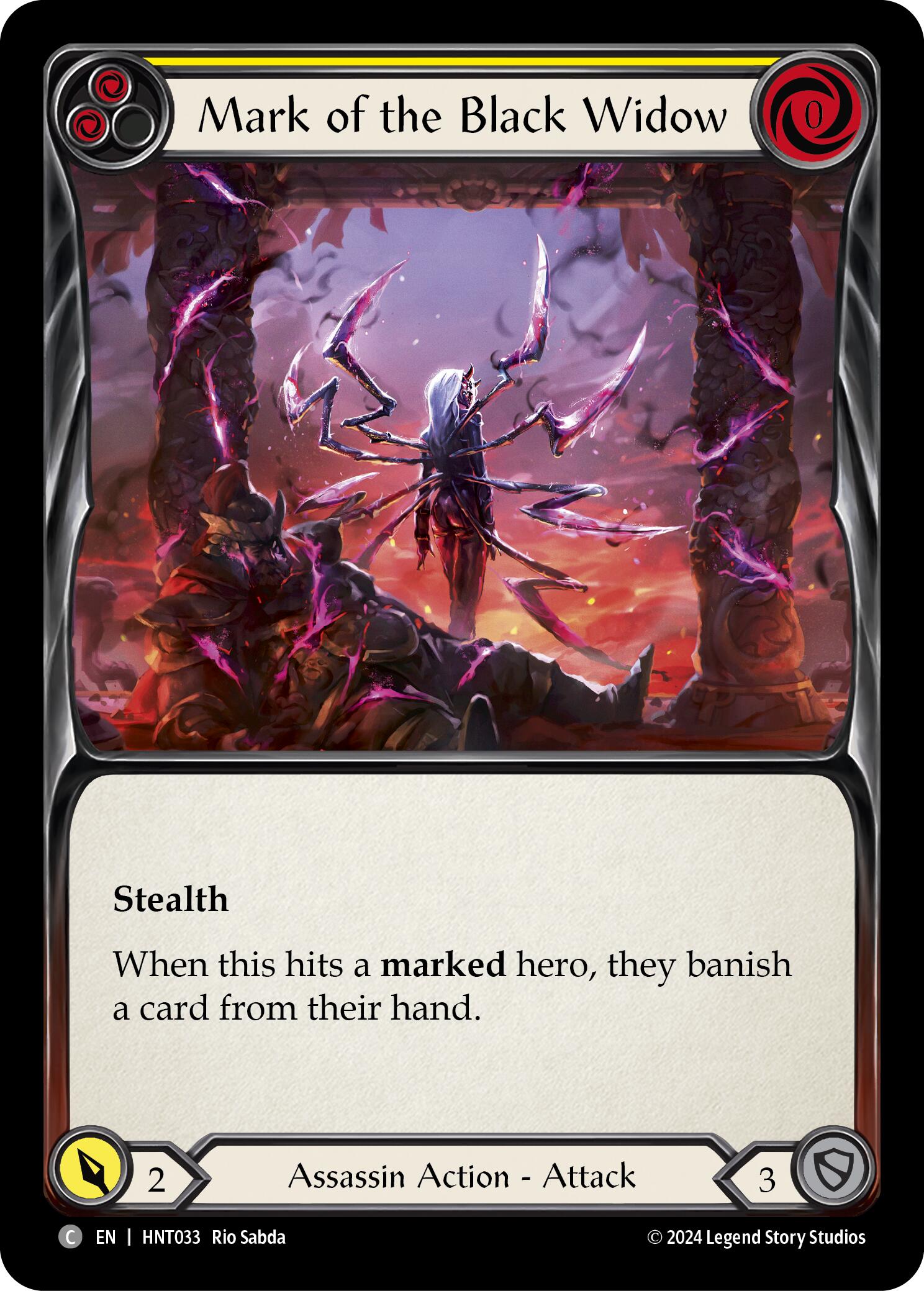 Mark of the Black Widow (Yellow) [HNT033] (The Hunted)  Rainbow Foil | The CG Realm