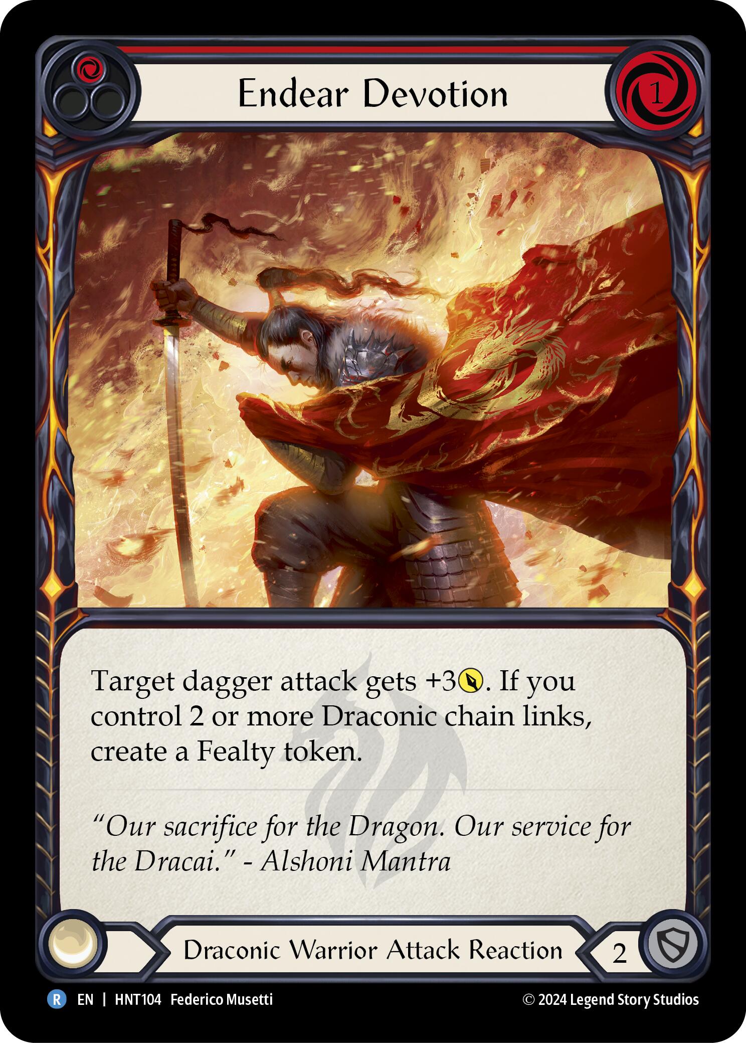 Endear Devotion (Red) [HNT104] (The Hunted)  Rainbow Foil | The CG Realm