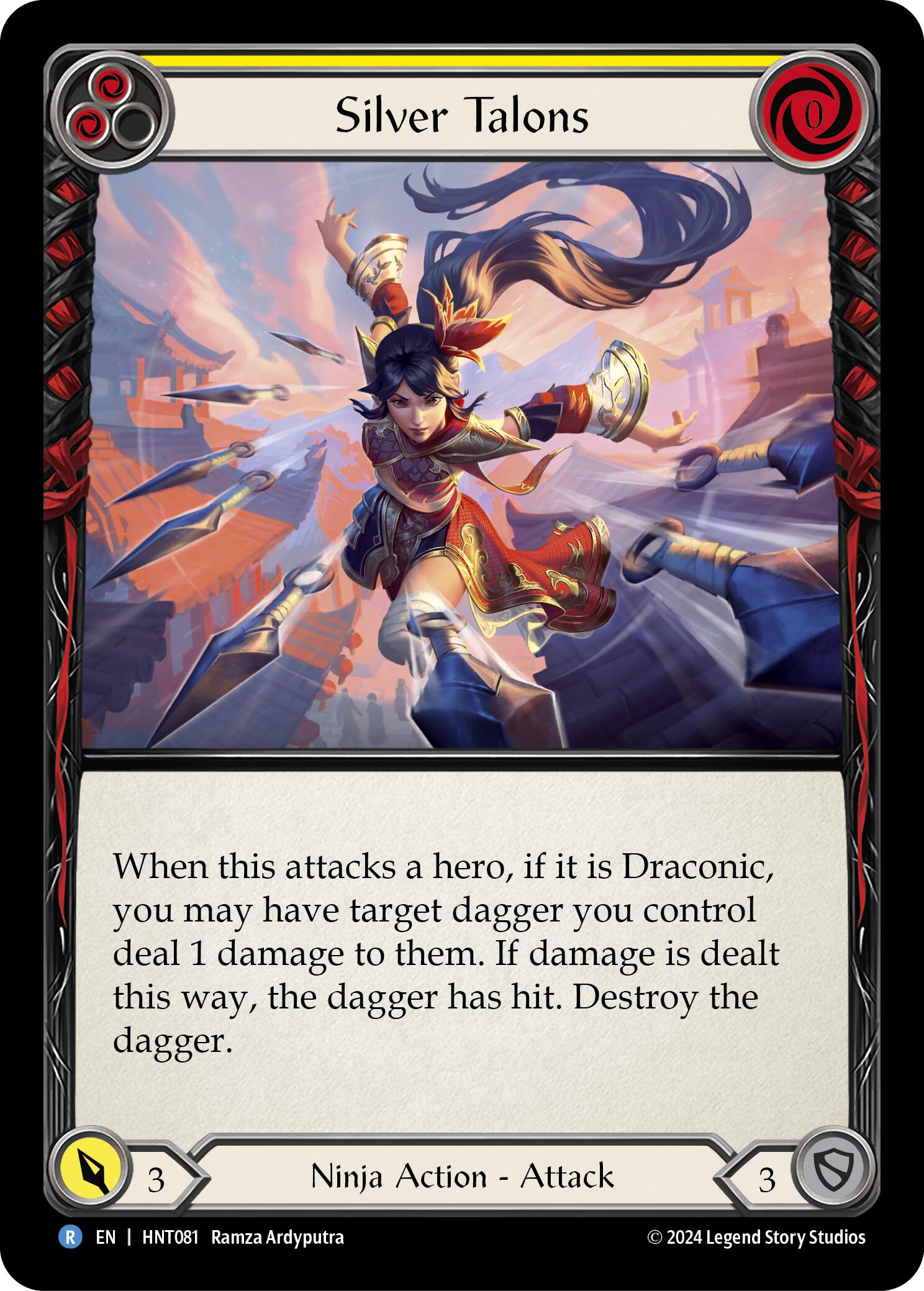 Silver Talons (Yellow) [HNT081] (The Hunted)  Rainbow Foil | The CG Realm