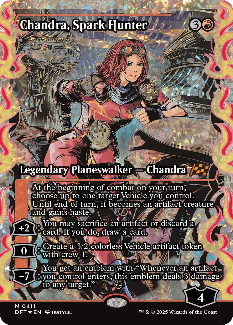 Chandra, Spark Hunter (Showcase Fracture Foil) (Japanese) [Aetherdrift] | The CG Realm