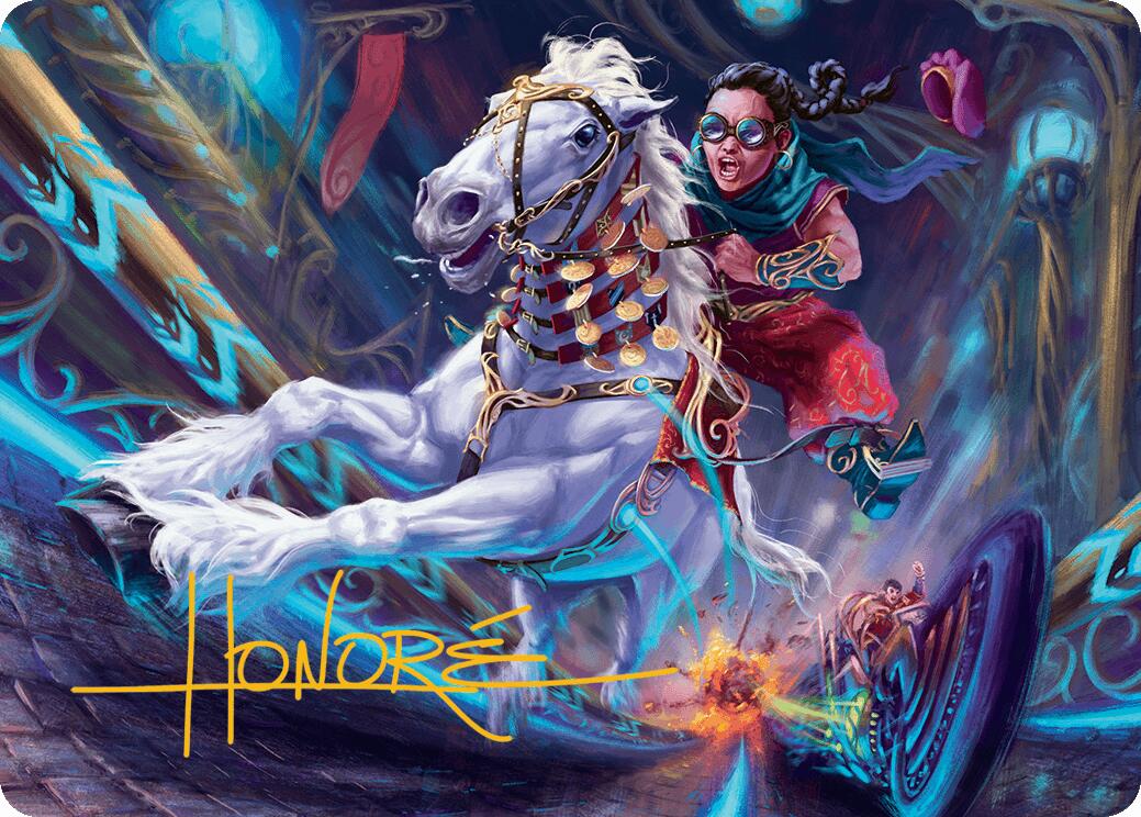 Gilded Ghoda Art Card (Gold-Stamped Signature) [Aetherdrift Art Series] | The CG Realm