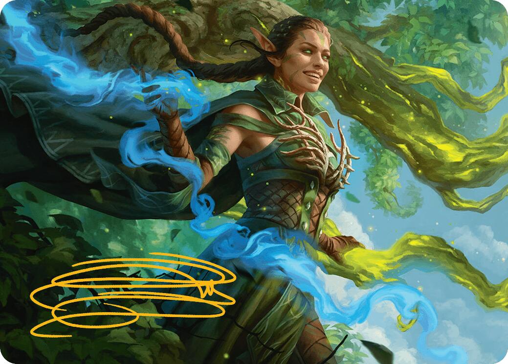 Nissa, Worldsoul Speaker Art Card (Gold-Stamped Signature) [Aetherdrift Art Series] | The CG Realm
