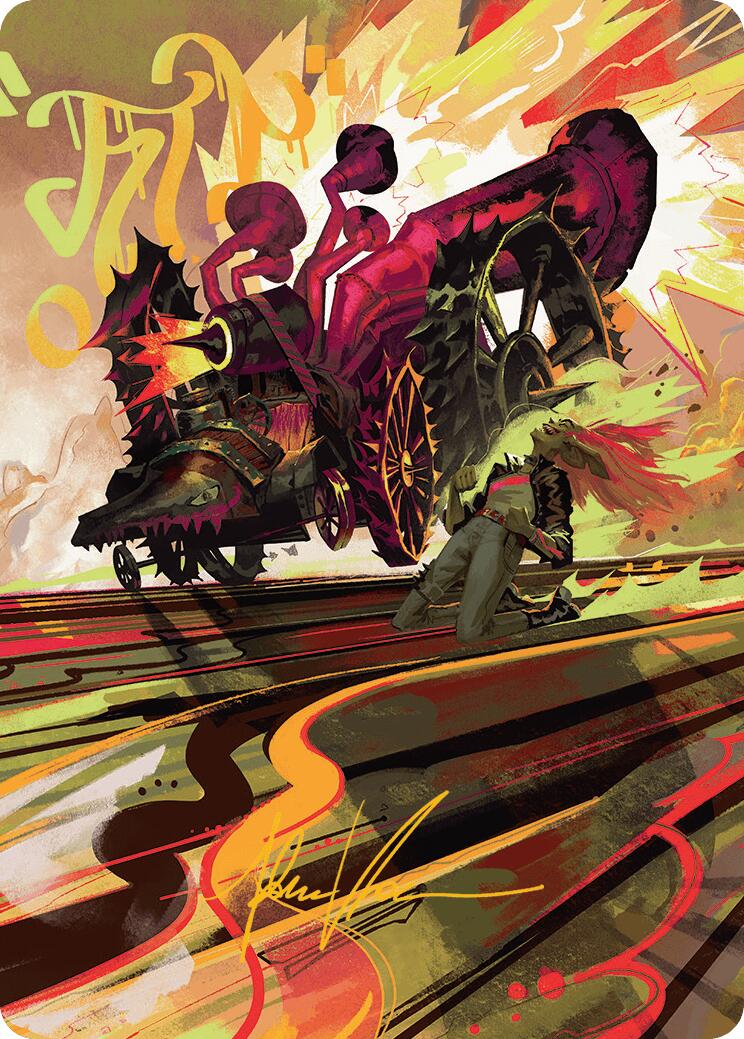 Rocketeer Boostbuggy Art Card (Gold-Stamped Signature) [Aetherdrift Art Series] | The CG Realm