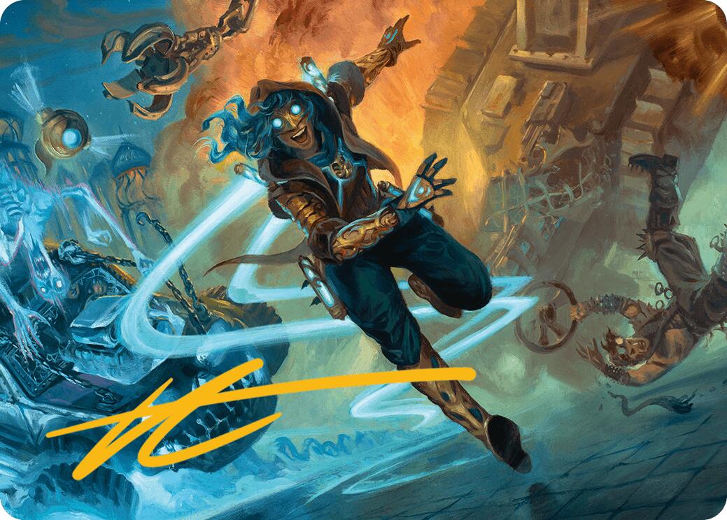 Sita Varma, Masked Racer Art Card (Gold-Stamped Signature) [Aetherdrift Art Series] | The CG Realm