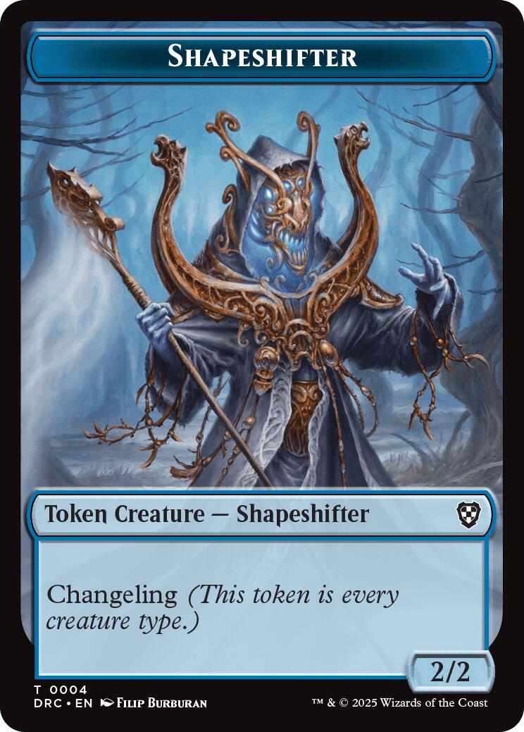 Shapeshifter // Zombie (0003) Double-Sided Token (DRC-4 // 3) - Commander: Aetherdrift