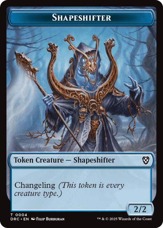 Shapeshifter // Zombie (0003) Double-Sided Token (DRC-4 // 3) - Commander: Aetherdrift