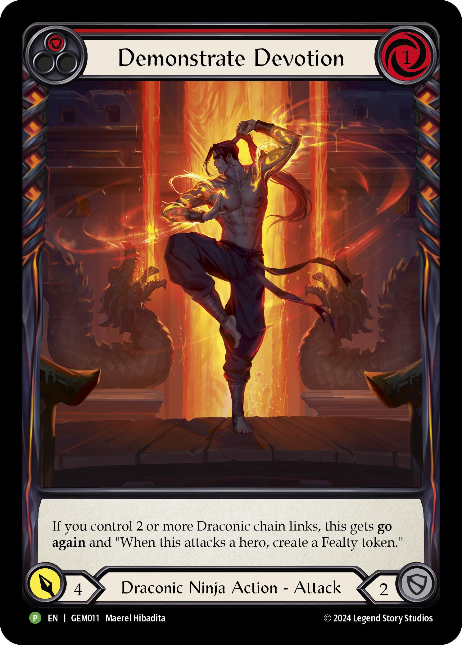 Demonstrate Devotion (Red) [GEM011] (GEM Pack 1)  Rainbow Foil | The CG Realm
