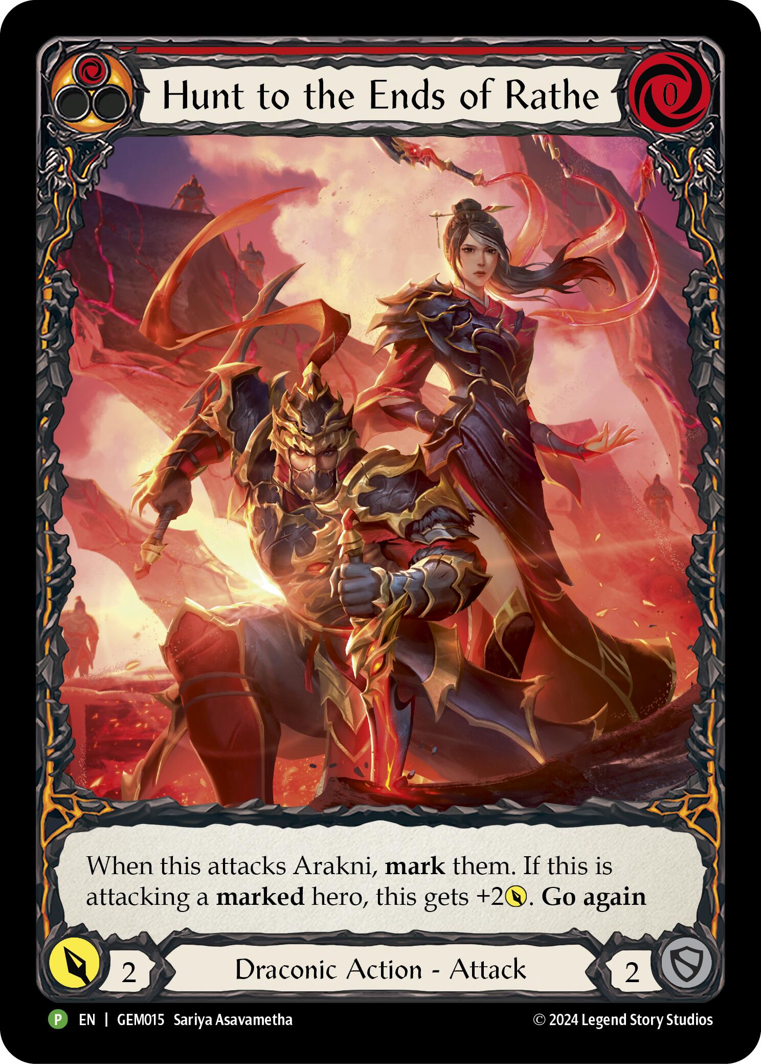 Hunt to the Ends of Rathe (Red) [GEM015] (GEM Pack 1)  Rainbow Foil | The CG Realm