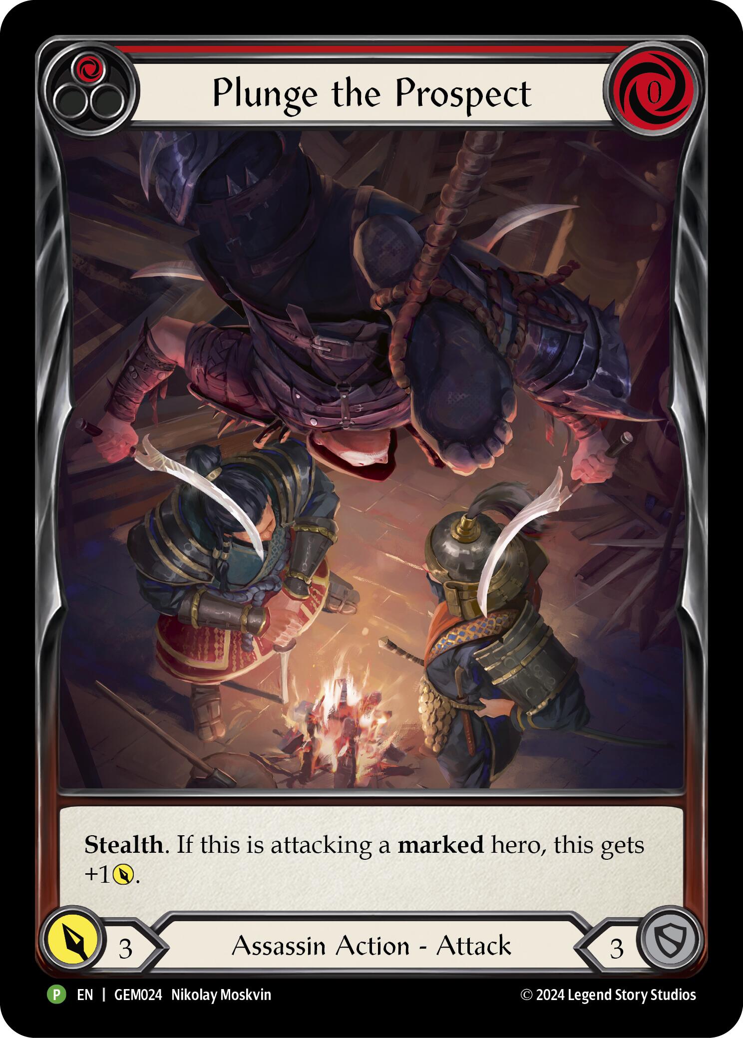Plunge the Prospect (Red) [GEM024] (GEM Pack 1)  Rainbow Foil | The CG Realm