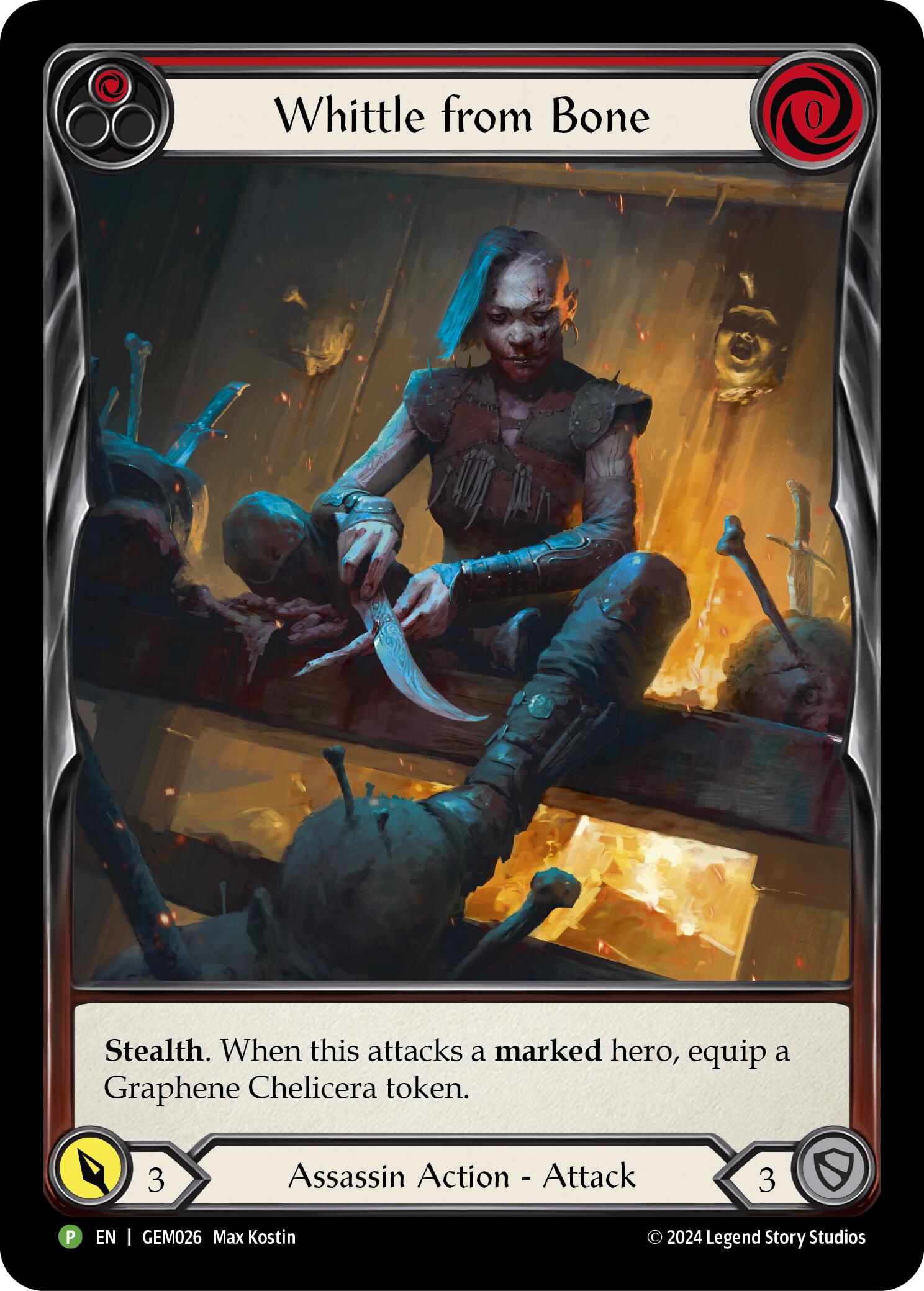 Whittle from Bone (Red) [GEM026] (GEM Pack 1)  Rainbow Foil | The CG Realm