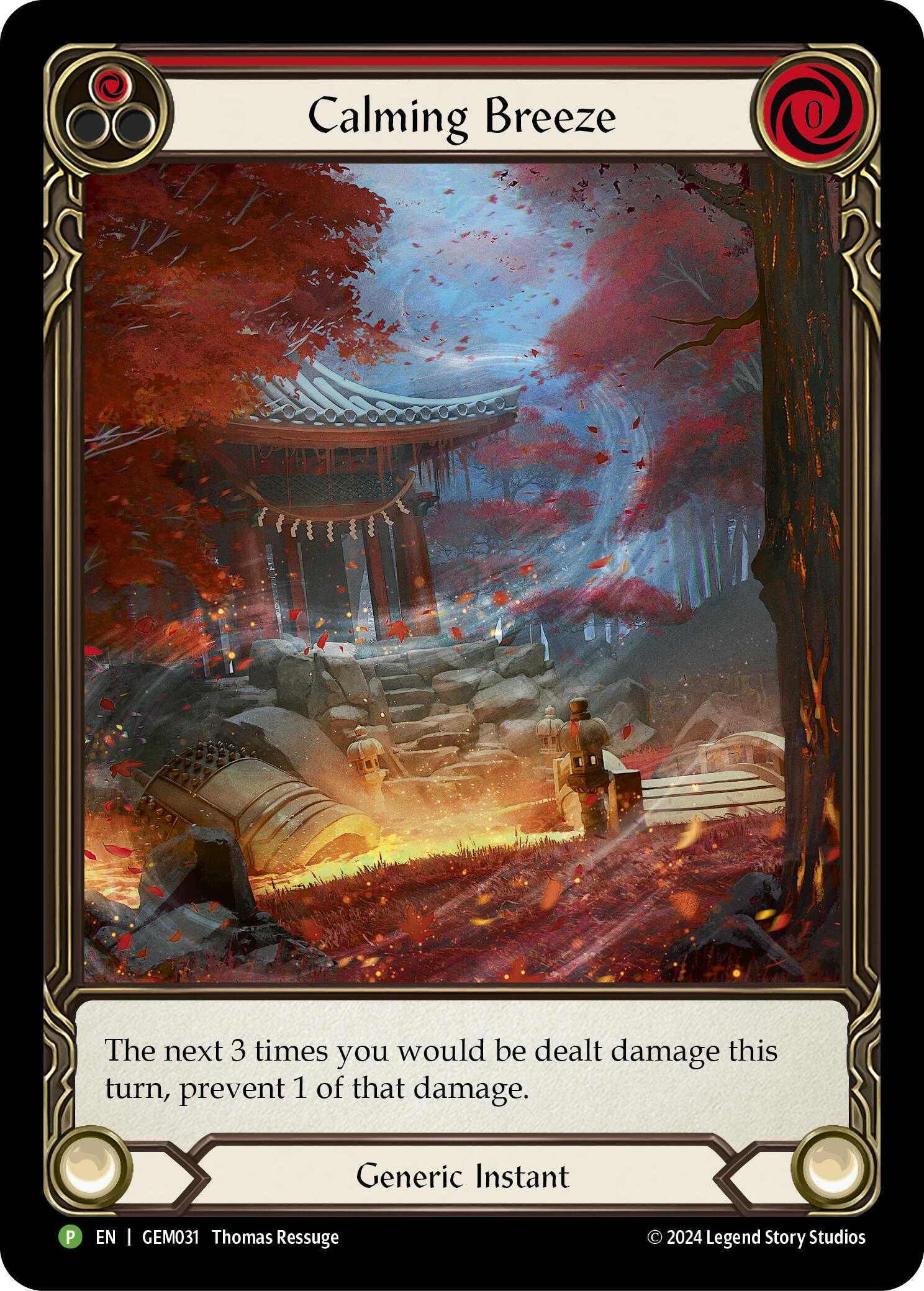 Calming Breeze (Red) [GEM031] (GEM Pack 1)  Rainbow Foil | The CG Realm