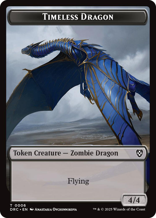 Timeless Dragon // Zombie (0003) Double-Sided Token (DRC-6 // 3) - Commander: Aetherdrift
