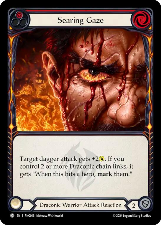 Searing Gaze (Red) [FNG016] (The Hunted Fang Blitz Deck) | The CG Realm