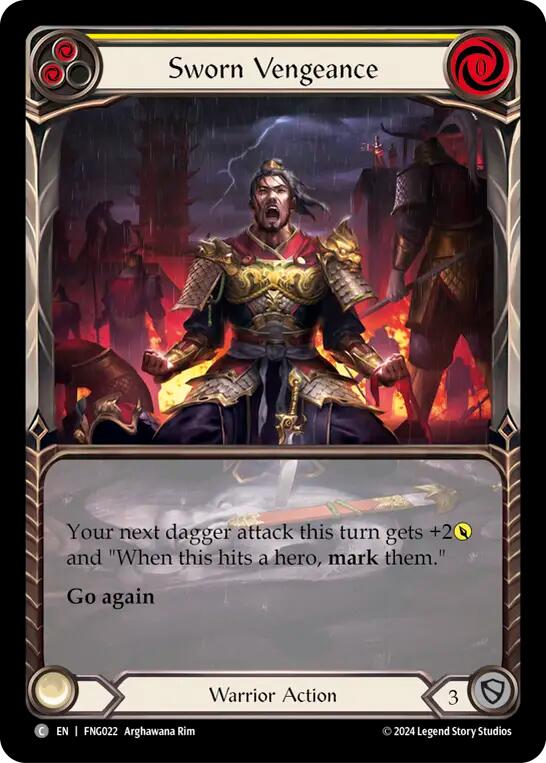 Sworn Vengeance (Yellow) (Extended Art) [FNG022] (The Hunted Fang Blitz Deck) | The CG Realm