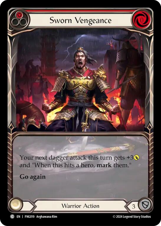 Sworn Vengeance (Red) (Extended Art) [FNG019] (The Hunted Fang Blitz Deck) | The CG Realm