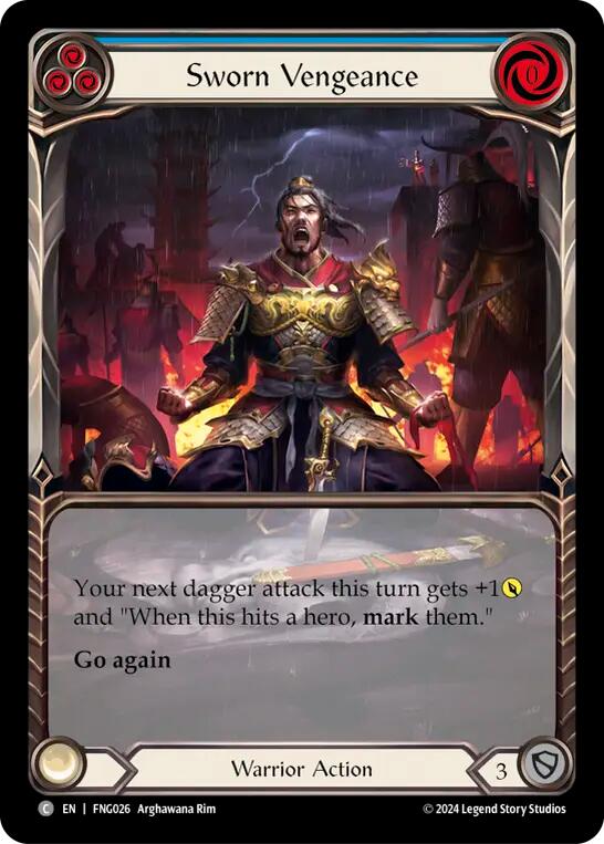 Sworn Vengeance (Blue) (Extended Art) [FNG026] (The Hunted Fang Blitz Deck) | The CG Realm
