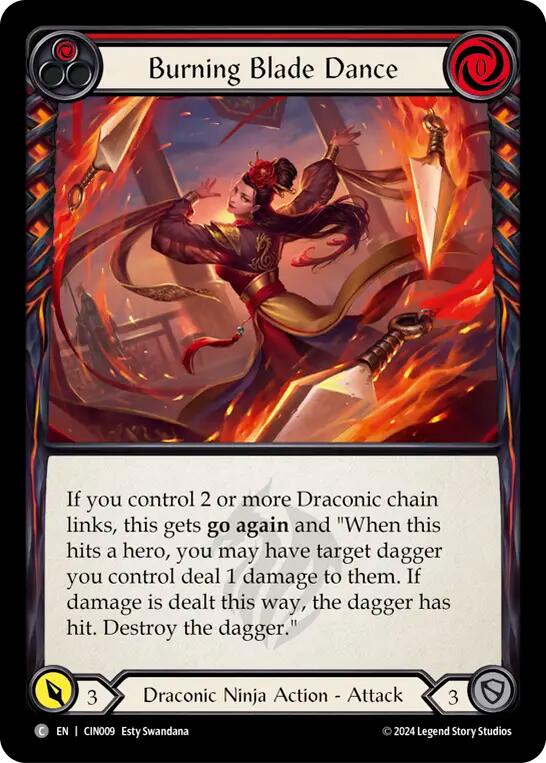 Burning Blade Dance (Red) [CIN009] (The Hunted Cindra Blitz Deck) | The CG Realm