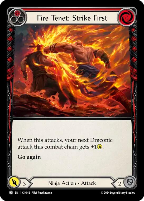 Fire Tenet: Strike First (Red) [CIN012] (The Hunted Cindra Blitz Deck) | The CG Realm
