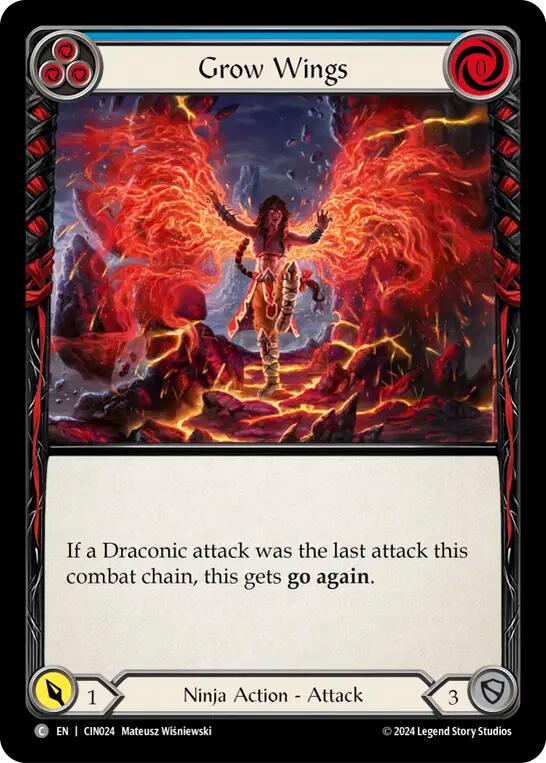 Grow Wings (Blue) [CIN024] (The Hunted Cindra Blitz Deck) | The CG Realm