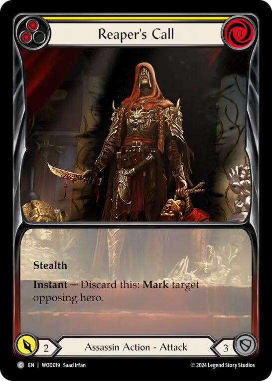 Reaper's Call (Yellow) (Extended Art) [WOD019] (The Hunted Arakni, Web of Deceit Blitz Deck) | The CG Realm