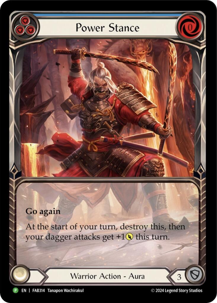 Power Stance (Blue) (Extended Art) [FAB314] (Promo)  Rainbow Foil | The CG Realm