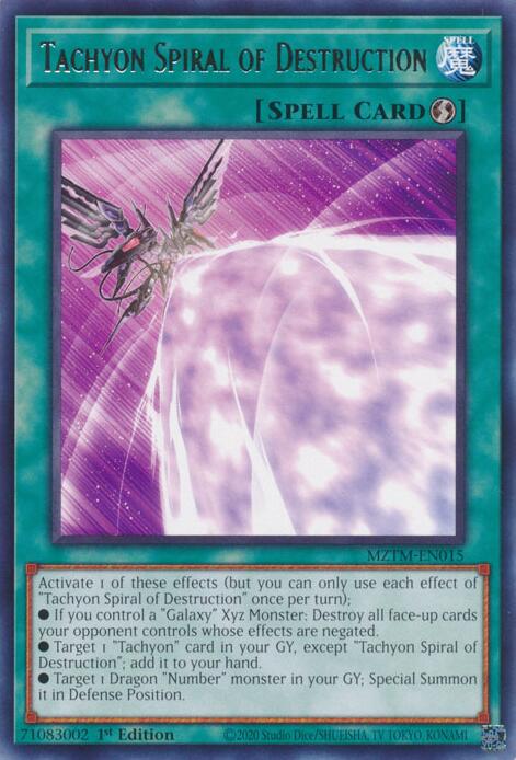 Tachyon Spiral of Destruction [MZTM-EN015] Rare | The CG Realm