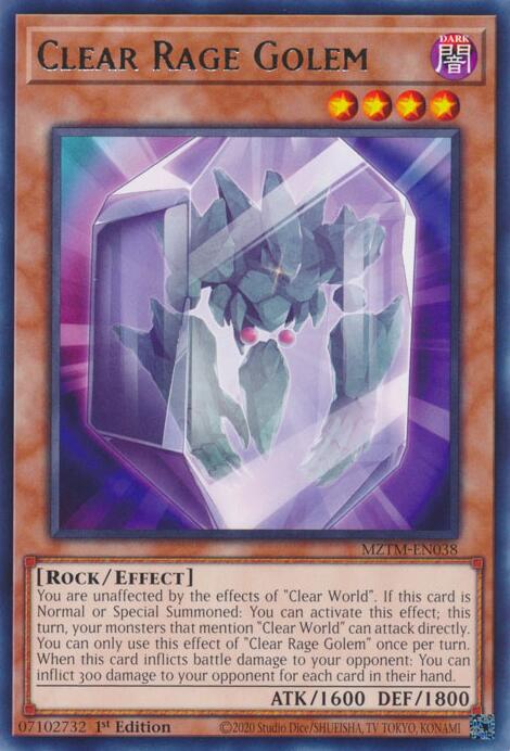Clear Rage Golem [MZTM-EN038] Rare | The CG Realm