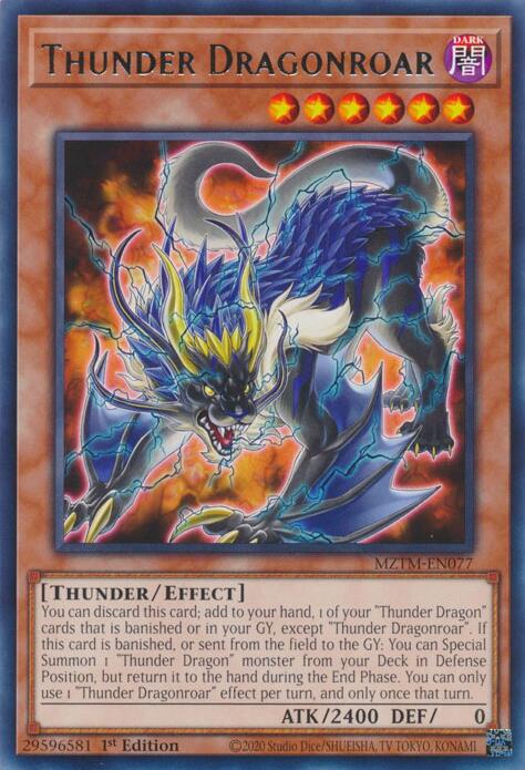 Thunder Dragonroar [MZTM-EN077] Rare | The CG Realm