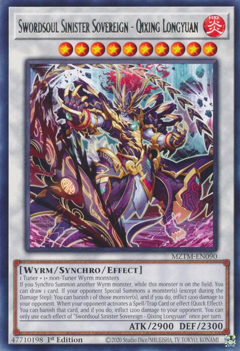 Swordsoul Sinister Sovereign - Qixing Longyuan [MZTM-EN090] Rare | The CG Realm