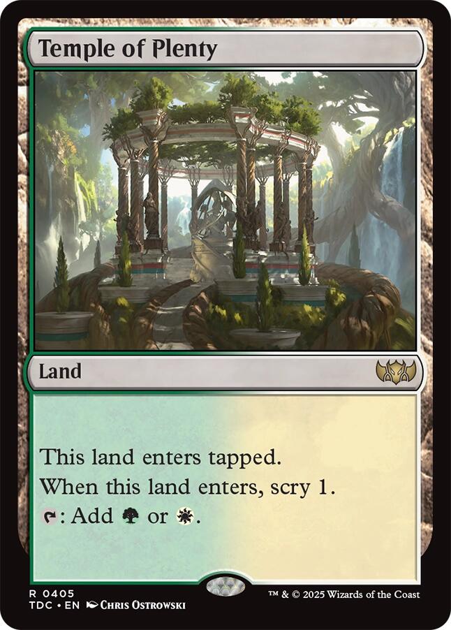 Temple of Plenty [Tarkir: Dragonstorm Commander] | The CG Realm