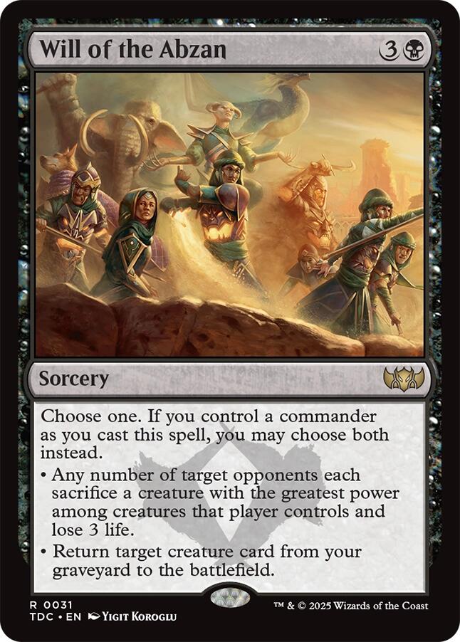 Will of the Abzan [Tarkir: Dragonstorm Commander] | The CG Realm