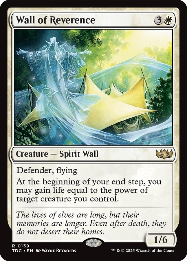 Wall of Reverence [Tarkir: Dragonstorm Commander] | The CG Realm