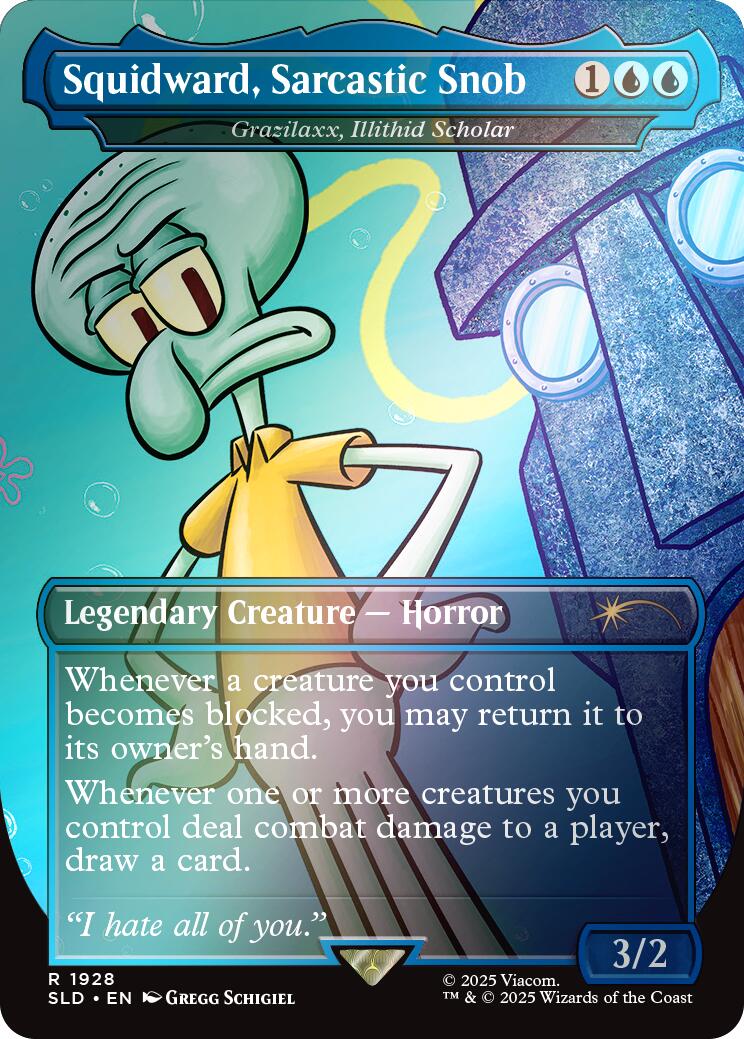 Squidward, Sarcastic Snob - Grazilaxx, Illithid Scholar (Rainbow Foil) [Secret Lair Drop Series] | The CG Realm