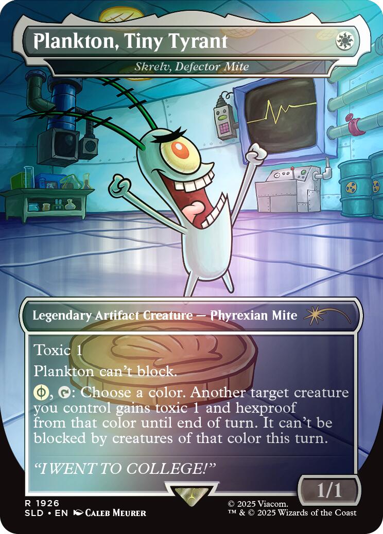 Plankton, Tiny Tyrant - Shrelv, Defector Mite (Rainbow Foil) [Secret Lair Drop Series] | The CG Realm