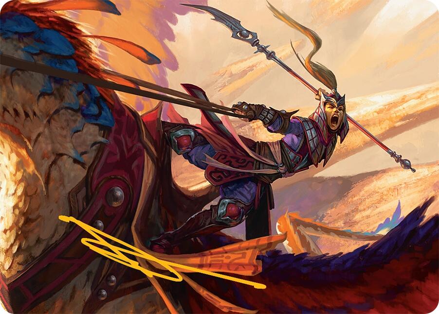 Dragonback Lancer Art Card (3/54) (Gold-Stamped Signature) [Tarkir: Dragonstorm Art Series] | The CG Realm