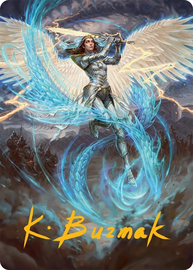 Elspeth, Storm Slayer Art Card (49/54) (Gold-Stamped Signature) [Tarkir: Dragonstorm Art Series] | The CG Realm