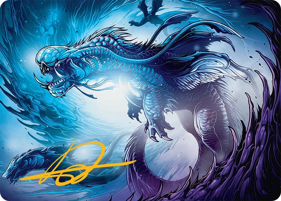 Roiling Dragonstorm Art Card (33/54) (Gold-Stamped Signature) [Tarkir: Dragonstorm Art Series] | The CG Realm