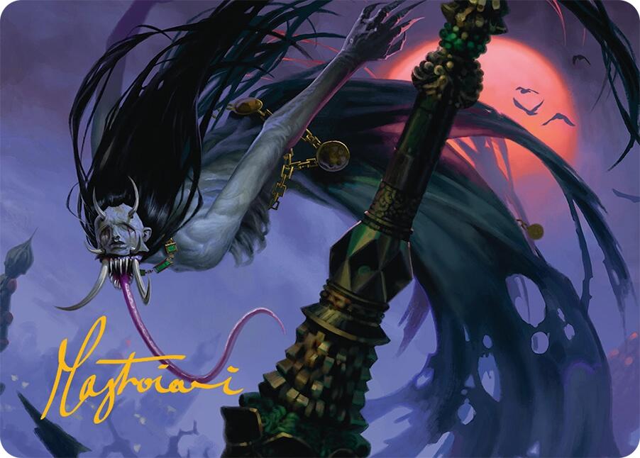 Qarsi Revenant Art Card (12/54) (Gold-Stamped Signature) [Tarkir: Dragonstorm Art Series] | The CG Realm