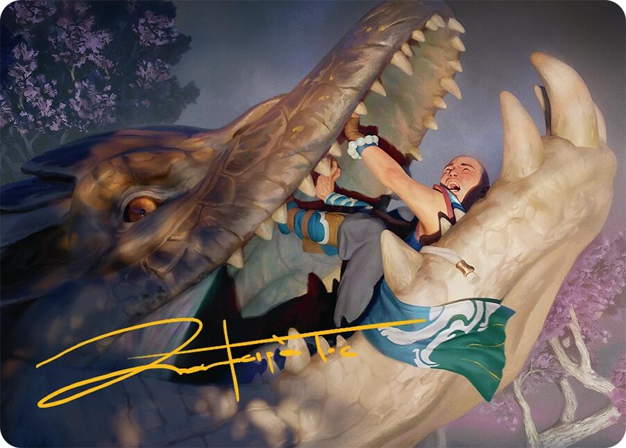 Jaws of Defeat Art Card (53/54) (Gold-Stamped Signature) [Tarkir: Dragonstorm Art Series] | The CG Realm