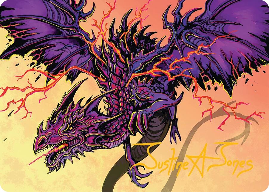 Stormshriek Feral Art Card (35/54) (Gold-Stamped Signature) [Tarkir: Dragonstorm Art Series] | The CG Realm